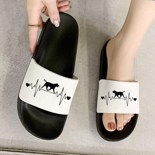 Electrocardiogram Printed 2021 Women slippers Fashion Comfort Casual Female shoes Lady Flip Flops sandals slipper mujer