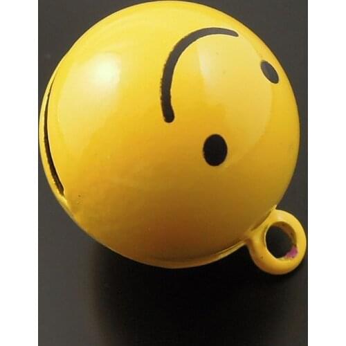 10pcs/pack Cute Jingle Bells Lot Craft Charms Christmas Smile Face Phone Pet Decor Necklace Pendant Baby Gift 19*19*19mm 35281