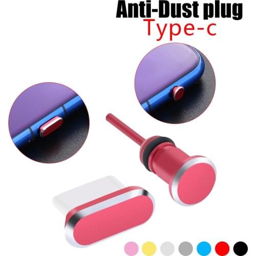 2pcs/set 8 colors Metal Type C Charging Port Anti-Dust 3.5mm Earphone Jack Dust Plug For Samsung S10 Phone Accessories