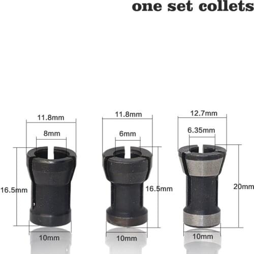 3pcs/set 6.35mm/8mm/6mm collet chuck High Precision Converter adapter Engraving Machine CNC Router Bit Tool Holder Accessorie