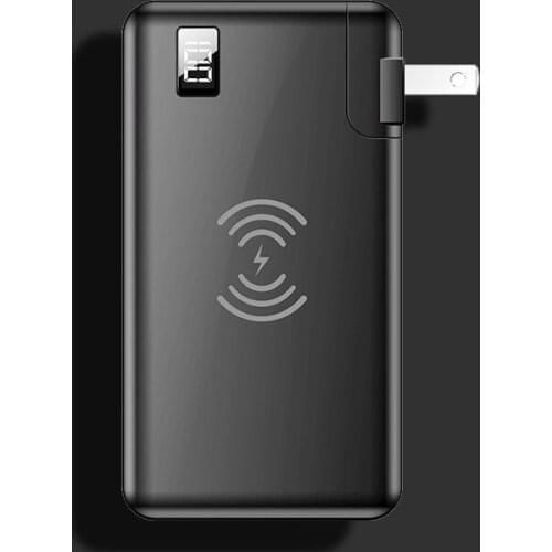 3 in 1 10000mAh Wireless Power Bank Built in AC Plug QC3.0 Fast Charger Powerbank for iPhone 12 Huawei Samsung Xiaomi Poverbank