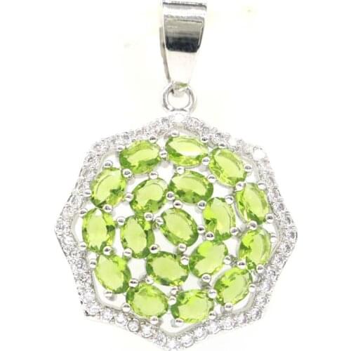 41x31mm Lovely Round Created Violet Tanzanite Pink Kunzite Daily Wear Silver Pendant Wholesale Drop Shipping