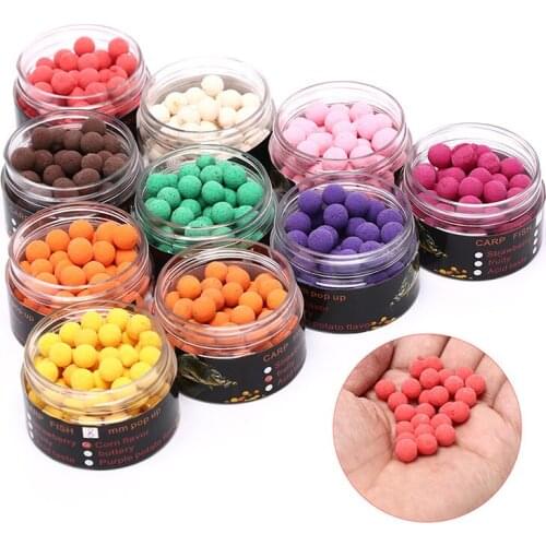 80pcs/box 8mm Smell Ups Carp Fishing Bait Boilies Floating Ball Beads Feeder Lure Formula Fishing Tool
