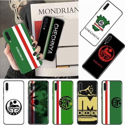 Chechen National Flag Black Cell Phone Case For Samsung galaxy S 9 10 20 A 10 21 30 31 40 50 51 71 s note 20 j 4 2018 plus