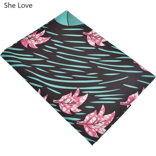 Chzimade 1Yard/lot Ankara African Polyester Wax Maple Leaves Prints For Women Dess Party Diy Sewing Accessories