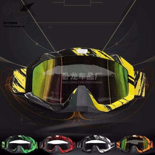 Colorful clear lens motorbike eye protection universal moto dirt pit bike Off-road racing motorcycle glasses motocross goggle