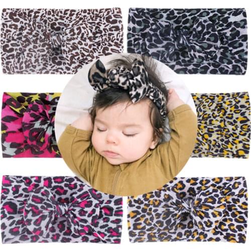 Childrens Seamless Super Soft Nylon Chiffon Headband Leopard Texture Hair Accessories Baby Turband Kids Headwear