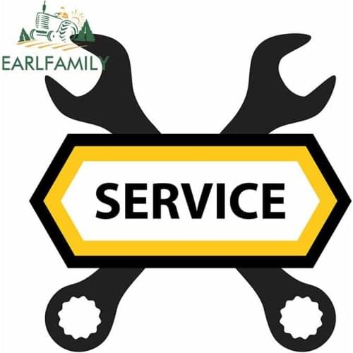 EARLFAMILY 13cm X 12.9cm for Emblem for Repair Service of Mechanics Funny Car Stickers Custom Printing Fashion Waterproof Decal