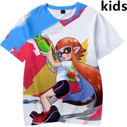 3 To 14 Years Kids T Shirt 3D Shooting Game Splatoon T-shirt Boy Girl Short Sleeve Tshirt Harajuku Cartoon T Shirts Teen Clothes