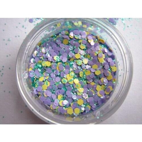 G464 Matte Hexagon Solvent Resistant Paillette Mix for DIY Nail Polish Nair art