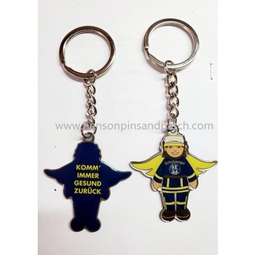 Custom metal printed angel keyring