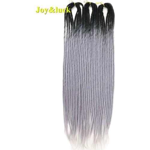Joy&luck New Handmade Folded Dreadlocks 5 Roots One Lot Black Dreadlock Long Synthetic Crochet Braids Hair Extension Double Ends