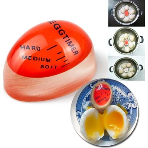 Creative Color Changing Timer Yummy Soft Hard Boiled Eggs Cooking Kitchen Eco-Friendly Resin Egg Timer Red timer tools timers