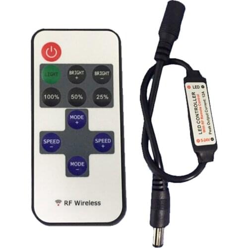 Mini Led Strip Controller Dimmer 12A Manual 11key Wireless DC Control for Single Color 3528 5050 5630 2835 Led Strip Lamp DC12V