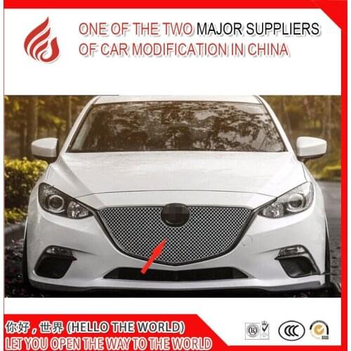 Stainless steel modification car front grille racing grills grill cover trim for Mazda 3 Axela 2013 2014 2015 2016 2017