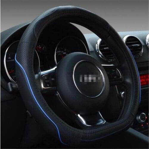 Fashion High Quality top layer cow leather car D-type steering wheel cover