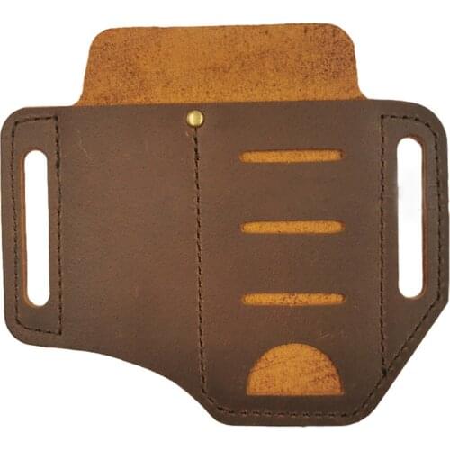 Men Waist Packs EDC Leather Sheath Knives Belt Sheath Flashlight Holster Multitools Sheath Handmade Organizer Sheath Tools -B5