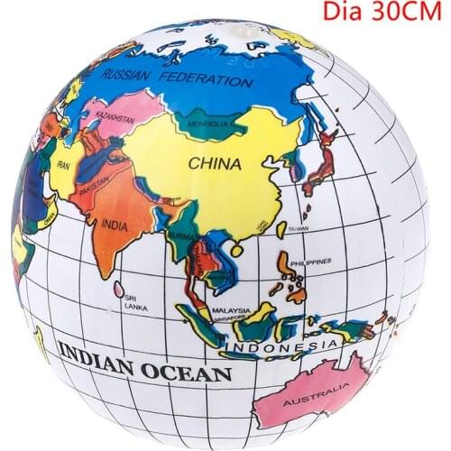 Inflatable Toys World Globe Teach Education Geography Toy Map Balloon Beach Ball Family Educational Toys for Children Dia 30cm