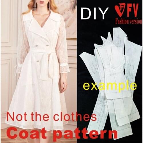New Fashion Long Sleeve Coat Pattern Making Sewing Drawing 1:1 Garment Pattern BFY-317