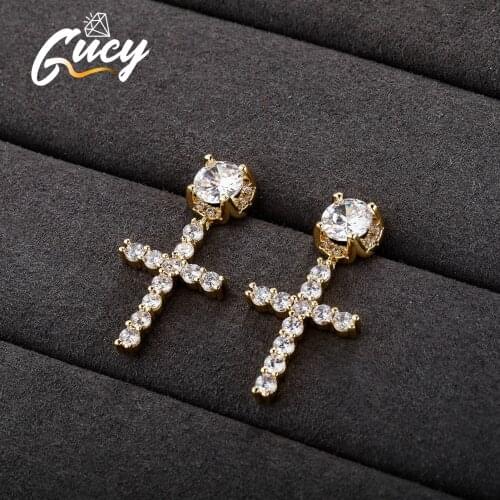 New Fashion Exquisite Design Beautiful Cubic Zircon Micro Paved Cross Earrings Women Charm Jewelry
