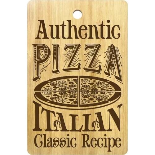 Authentic Pizza Italian Classic Recipe Rectangle Bamboo Pizza Cutting Board Personalized Pizza Chopping Board Pizza Lovers Gift
