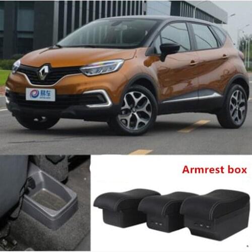 For Renault Captur Armrest box central Store content box with USB interface