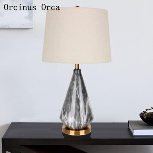Postmodern Creative Individual Marble Table Lamp Living Room Bedside Lamp Nordic Simple LED Ceramic Table Lamp free shipping