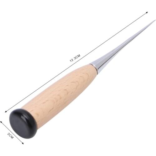 Leather Craft Awl Tool Hole Maker Wooden Handle Sewing Stitching Punching C90D