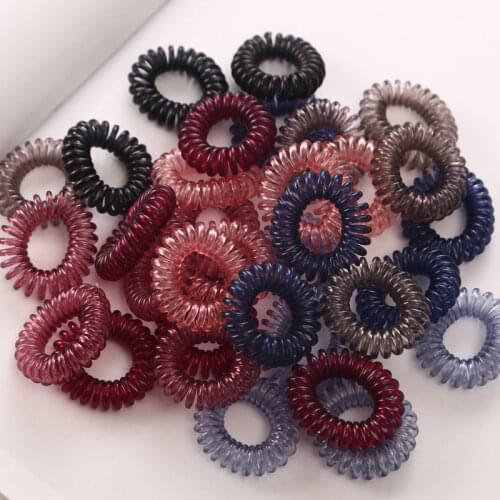 10 Pc/Lot 3cm Telephone Wire Hair Ties Ropes Small Transparent Elastic Hair Bands For Women Ponytail Holder Hair Accessories