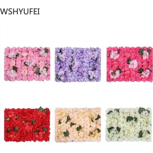 Silk Rose Flower Wall Romantic Wedding Decoration Backdrop Wall Artificial Flower Home Decor Garden Landscaping 40x60cm