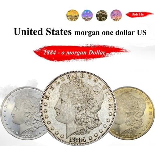 United States Morgan One Dollar US Coin 1884 O Cupronickel Plated Silver Morgan Silver Dollor Coin
