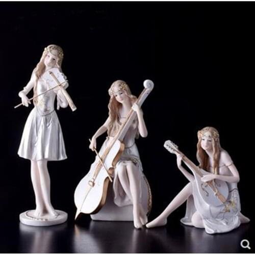 European-style musical beauty statue, home office desktop decoration crafts, playing the cello, birthday gifts