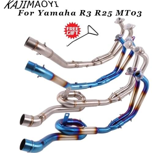 For Yamaha R3 R25 MT-03 Motorcycle Exhaust Escape Full System Modified Stainless steel Front Pipe Roundabout Middle Link Pipe