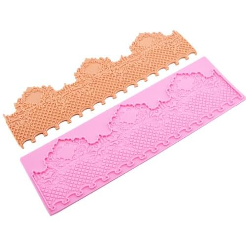 Castle Decoration Cake Lace Mat Crown Retro Lace Mold Silicone Sugar Lace Pad Cake Brim Decoration Mold DIY Tool K989