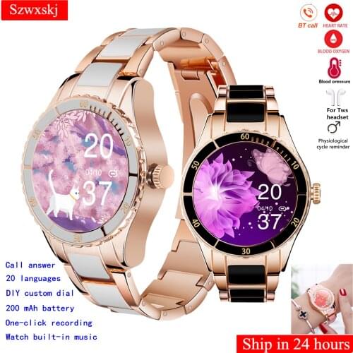 Z73 Ladies Smart Watch 1.09" One-key Recording Call Music Player Heart Rate Blood Pressure Fashion Watch DIY Custom Dial GT3 Pro