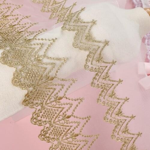 Zsbszc 5yards new macrame gold silver mesh Skirt decoration handmade DIY material lace trim accessories WS17 WS29