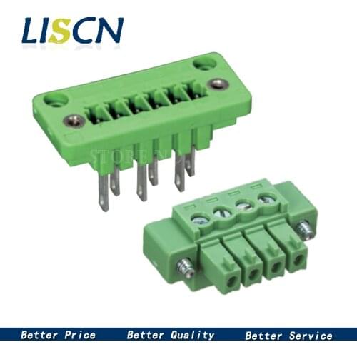 10 Set 3.81MM Screw Pluggable Terminal Blocks Connector KF15CDGV-3.81 with Flange 2/3/4/5/6/7/8/9/10 Pin Way Copper Panel Mount