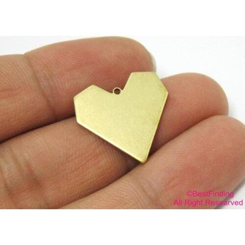 20pcs Brass charms 20x19.5mm Raw brass heart finding pendant R377