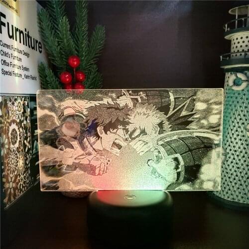 Acrylic 3D Lamp Anime My Hero Academia Izuku vs Bakugou Bedroom Decor Nightlight Kid Boku no Hero Academia Manga Led Night Light