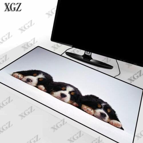 XGZ Animal Beauty Cute Dogs Large Gaming Mouse Pad Gamer Computer pad Rubber Locking Edge Mat Xl Xxl 30X60/40X90CM
