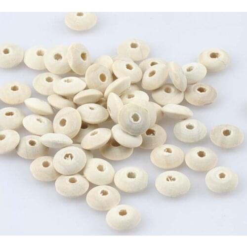 6x12mm 500pcs Wood Color Nature Flat round Wooden Wheel Beads Fit Jewelry Making DIY MT1466