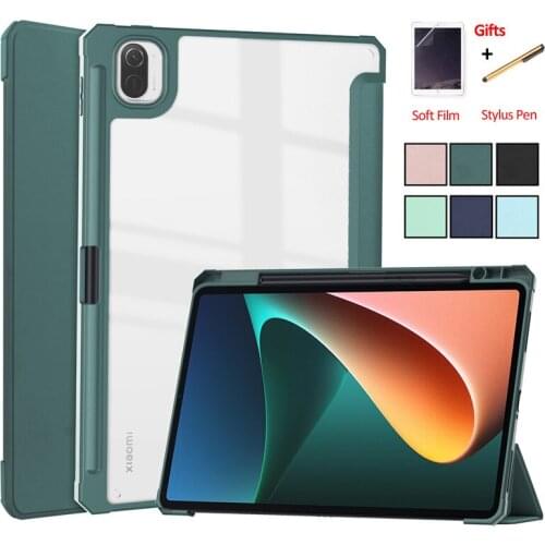 Tablet Funda For Xiaomi Mi Pad 5 Pro Case With Pencil Holder Folding PU Leather Smart Cover For mi pad5 mi pad 5 pro Case+Gifts