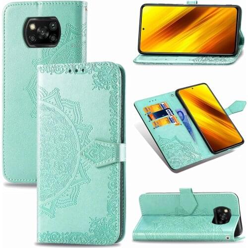 Poco X3 NFC Case For Xiaomi Poco X3 NFC Mandala Flower Leather Flip Wallet Phone Preservation Cover