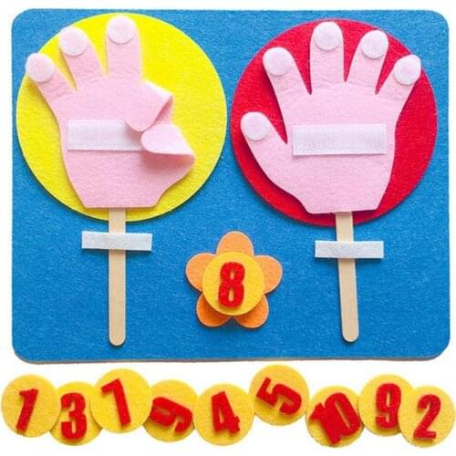 Kids Maths Toys Finger Count 1-10 Non Woven Kindergarten Learning Mathematics Educational Toy Finger Number Set Math Teach Aid