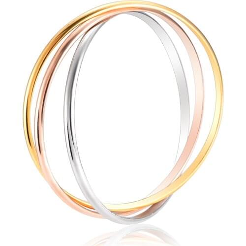 IJB532 Cheap Wholesale or Retail High Quality 60mm,65mm,70mm tri Colored Stainless Steel Bangle For Women/Girl