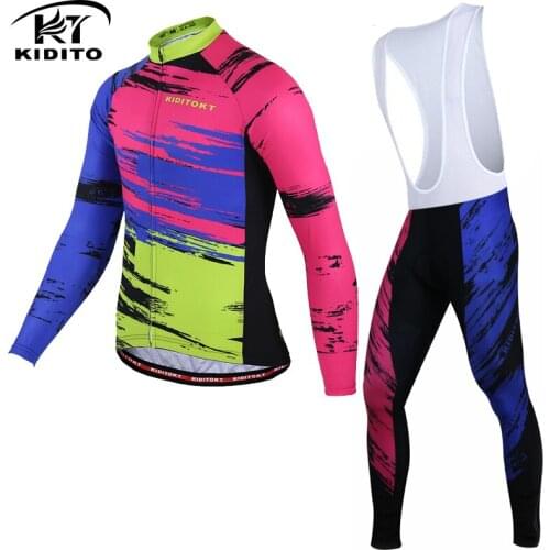 KIDITOKT 2020 Pro Winter Thermal Fleece Cycling Jersey Set Racing Bike Cycling Clothing Suit Mountain Bicycle Cycling Clothes