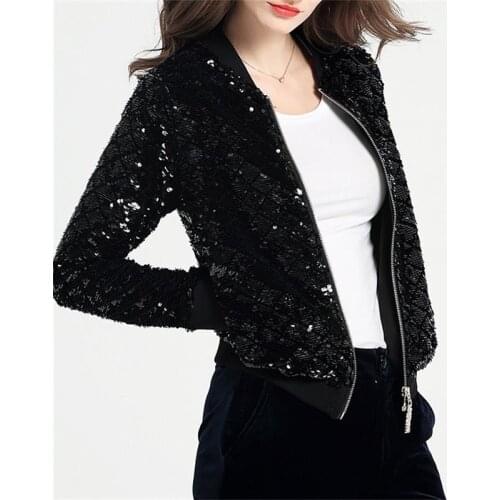 Harajuku Jacket Women Bomber Jacket Loose Bf Style Coat Baseball Outwear Glitter Tracksuit Windbreaker Casual Korean Clothes New