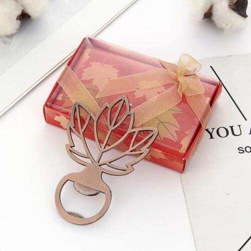 Copper Maple Leaf Beer Bottle Opener Bar Tool Wedding Favors Souvenirs Gifts Party Supplies LX8020