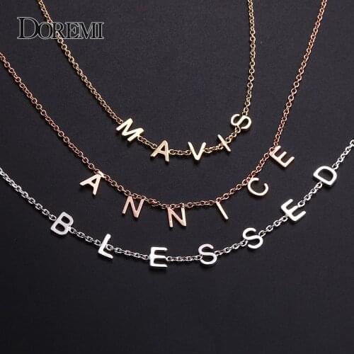 DOREMI 2019 Personalized Custom Name Choker Necklace Dainty Gifts 6mm Littel Letter Initial Neckalce for Women Bijoux Femme