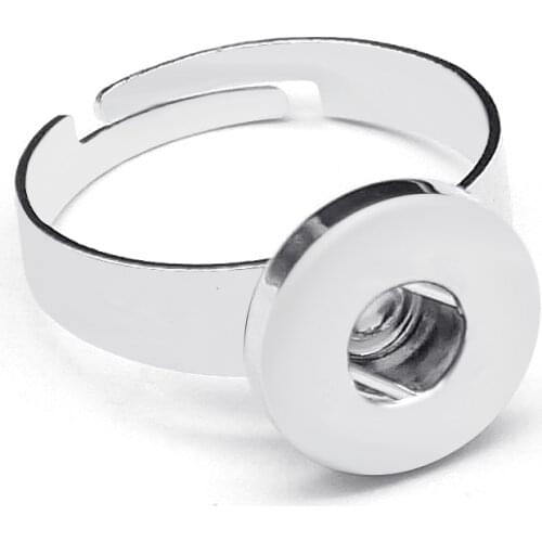 Fashion Simple metal snap rings adjustable fit 12MM/18MM snap buttons jewelry JZ0029